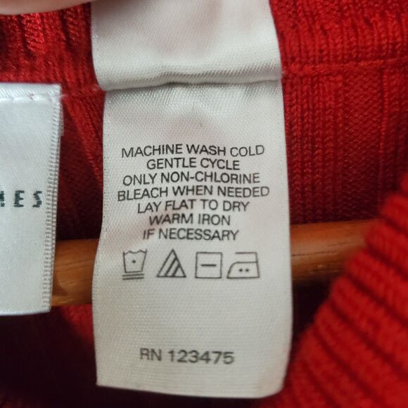 Red Ribbed Short Sleeved Sweater Cowl Collar Emma James Size XLarge - Picture 6 of 9